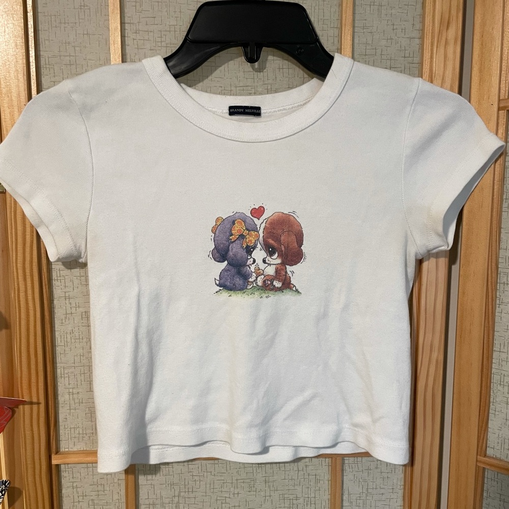 Brandy Melville puppy love baby tee